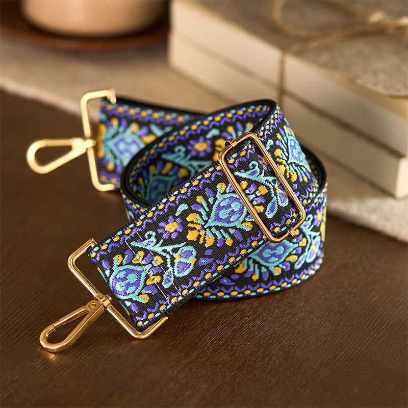 Cinghie di ricambio per borse a tracolla regolabili con ricami a strisce geometriche, fiori bohémien Buddha Stones - image 4