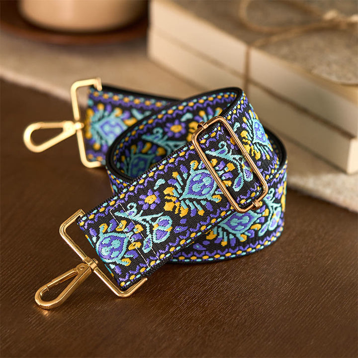 Cinghie di ricambio per borse a tracolla regolabili con ricami a strisce geometriche, fiori bohémien Buddha Stones - image 4