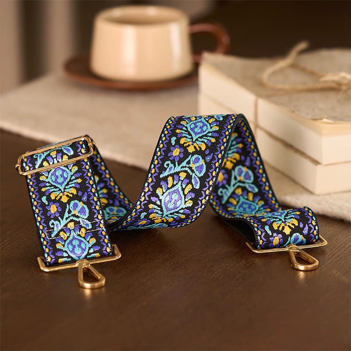 Cinghie di ricambio per borse a tracolla regolabili con ricami a strisce geometriche, fiori bohémien Buddha Stones - image 5