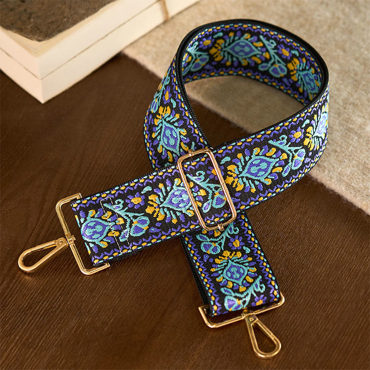 Cinghie di ricambio per borse a tracolla regolabili con ricami a strisce geometriche, fiori bohémien Buddha Stones - image 3