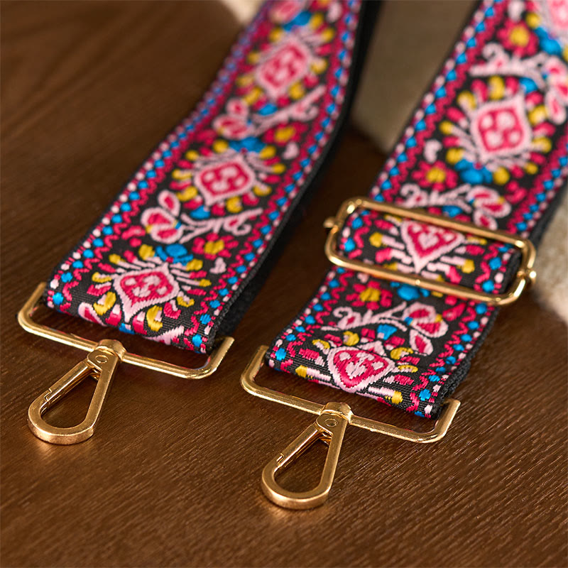 Cinghie di ricambio per borse a tracolla regolabili con ricami a strisce geometriche, fiori bohémien Buddha Stones - image 17