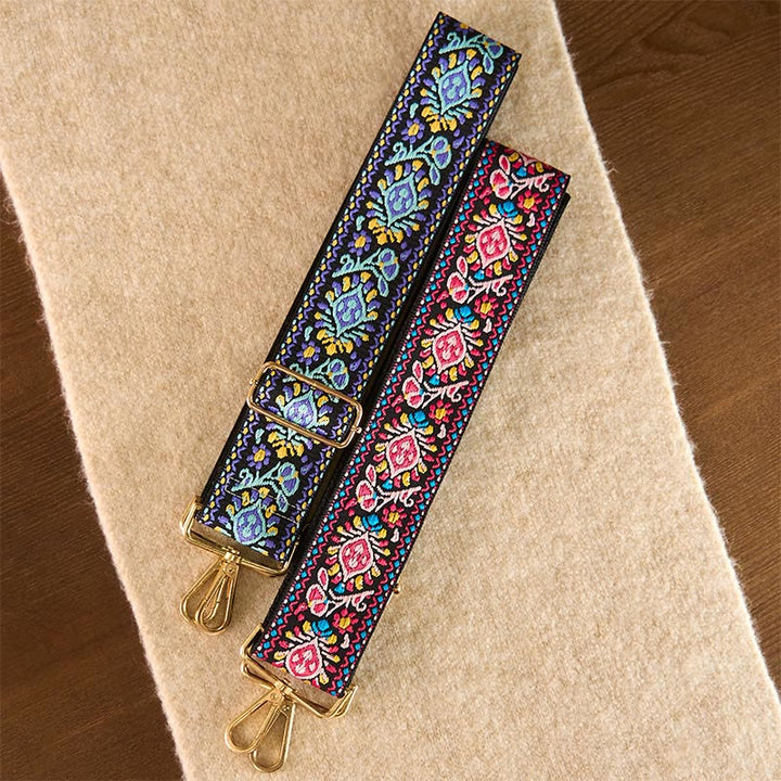 Cinghie di ricambio per borse a tracolla regolabili con ricami a strisce geometriche, fiori bohémien Buddha Stones - image 27