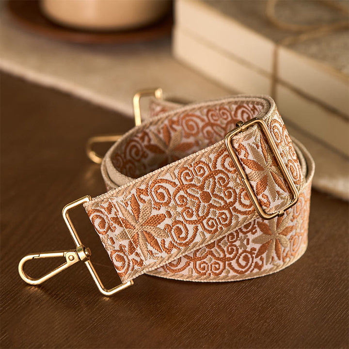 Borse a tracolla regolabili con cinturini di ricambio per borse a tracolla, borsetta con ricami geometrici, borse a tracolla in pietre Buddha Stones, stile bohémien, marrone beige - Marrone Beige 76-136cm*5cm - image 0