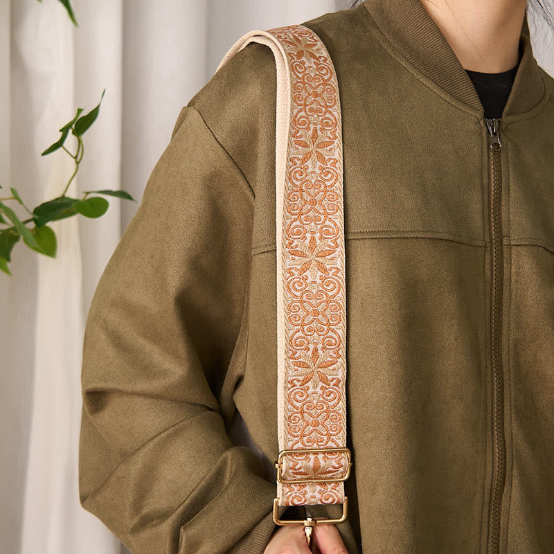 Borse a tracolla regolabili con cinturini di ricambio per borse a tracolla, borsetta con ricami geometrici, borse a tracolla in pietre Buddha Stones, stile bohémien, marrone beige - image 4