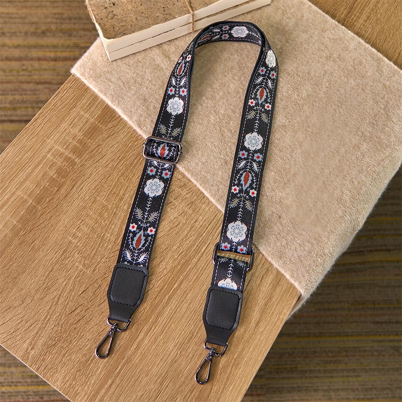 Cinghie di ricambio per borse a tracolla regolabili con motivo geometrico, motivo Buddha Stones Boho, nero e fiore - image 1