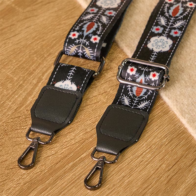 Cinghie di ricambio per borse a tracolla regolabili con motivo geometrico, motivo Buddha Stones Boho, nero e fiore - image 4