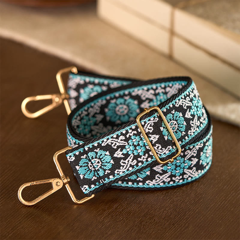 Borse a tracolla regolabili con ricami geometrici rotondi bohémien, tracolle di ricambio per borsetta , Buddha Stones - image 3