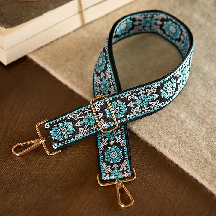 Borse a tracolla regolabili con ricami geometrici rotondi bohémien, tracolle di ricambio per borsetta , Buddha Stones - image 1