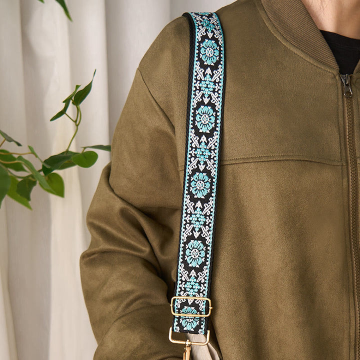 Borse a tracolla regolabili con ricami geometrici rotondi bohémien, tracolle di ricambio per borsetta , Buddha Stones - image 5