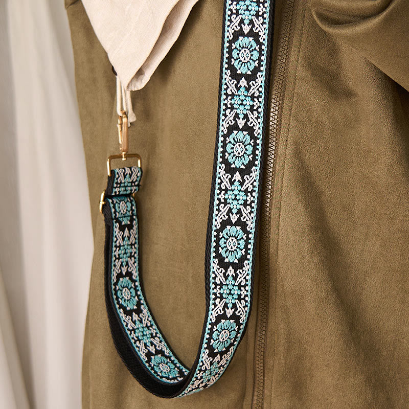 Borse a tracolla regolabili con ricami geometrici rotondi bohémien, tracolle di ricambio per borsetta , Buddha Stones - image 6