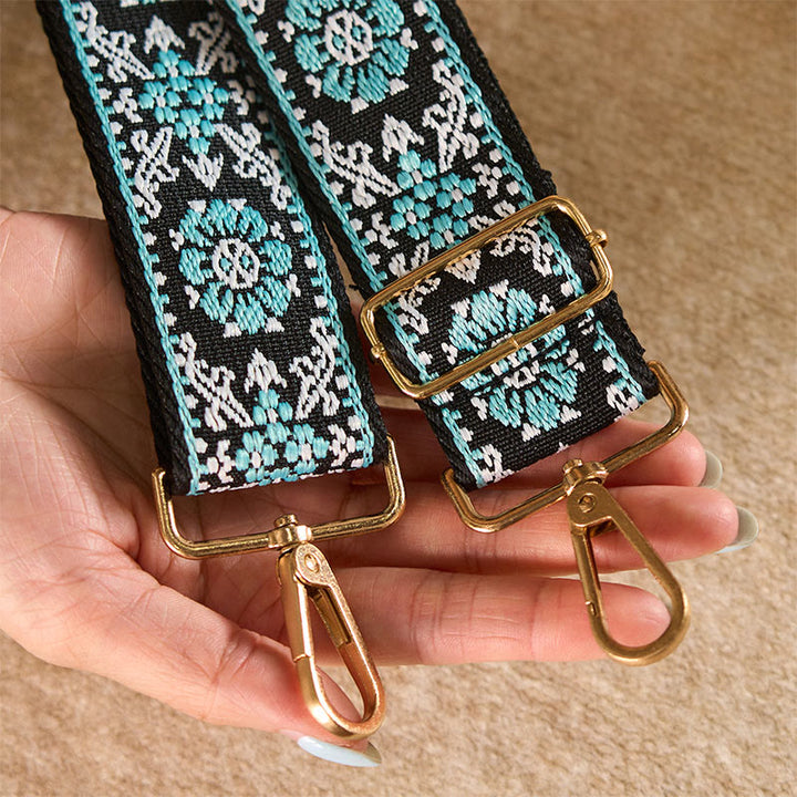 Borse a tracolla regolabili con ricami geometrici rotondi bohémien, tracolle di ricambio per borsetta , Buddha Stones - image 8