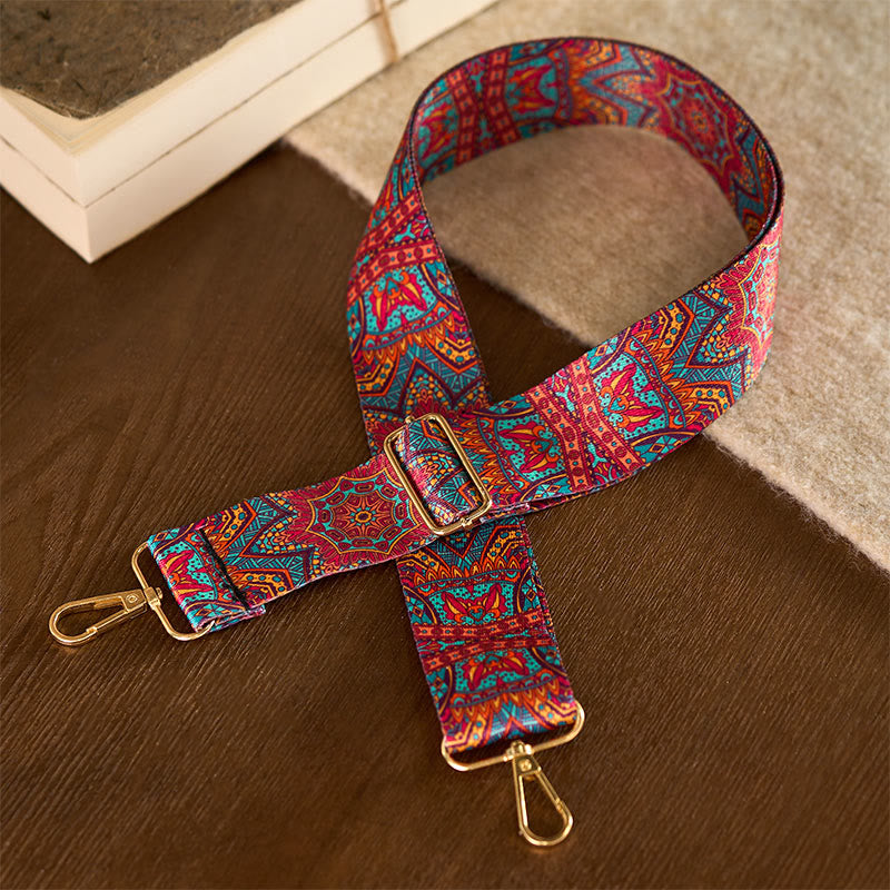 Cinghie di ricambio per borse a tracolla regolabili geometriche con tracolla a tracolla in stile Buddha Stones Bohemian Red Mandara - image 1