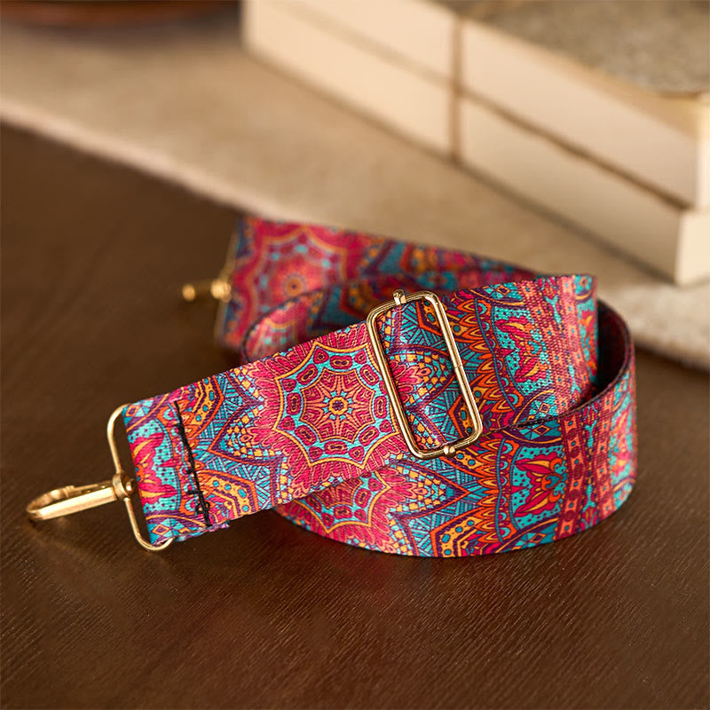 Cinghie di ricambio per borse a tracolla regolabili geometriche con tracolla a tracolla in stile Buddha Stones Bohemian Red Mandara - image 4