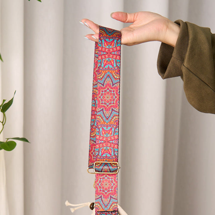 Cinghie di ricambio per borse a tracolla regolabili geometriche con tracolla a tracolla in stile Buddha Stones Bohemian Red Mandara - image 2