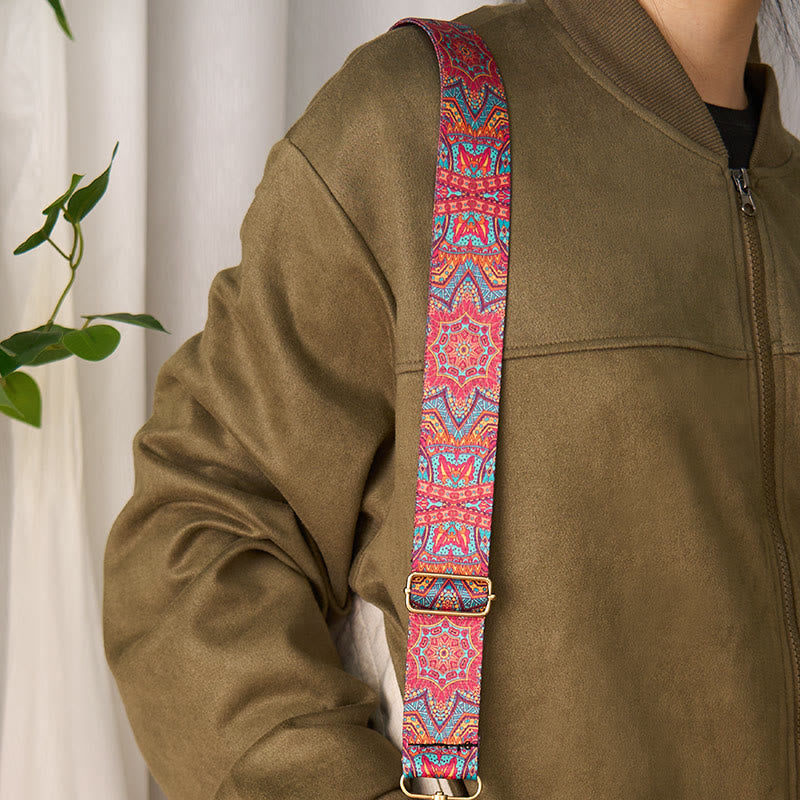 Cinghie di ricambio per borse a tracolla regolabili geometriche con tracolla a tracolla in stile Buddha Stones Bohemian Red Mandara - image 5