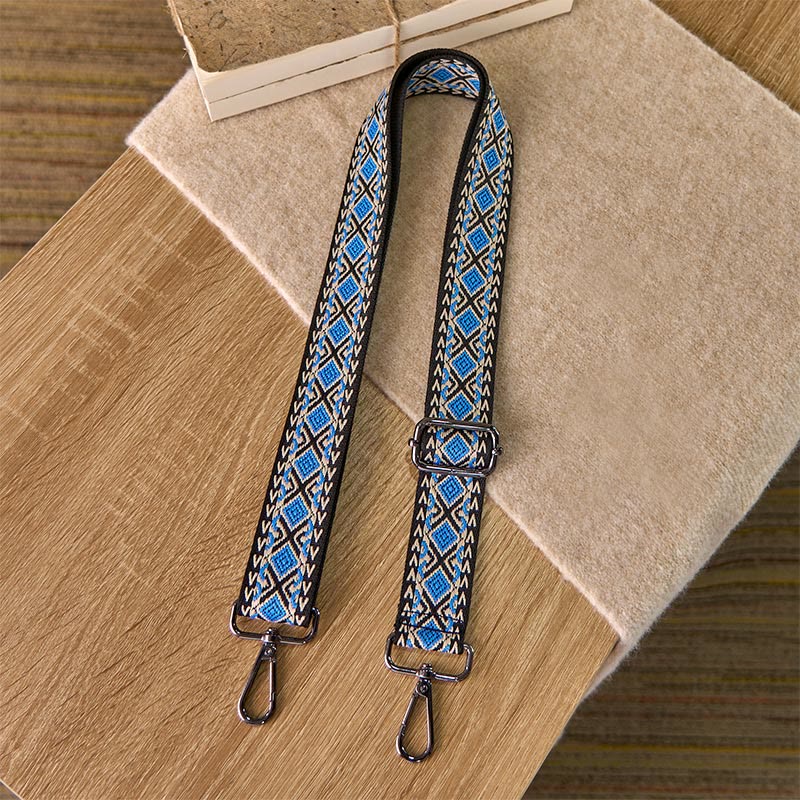 Cinghie di ricambio per borse a tracolla regolabili con tracolla geometrica a righe e rombi in stile boho Buddha Stones - image 1