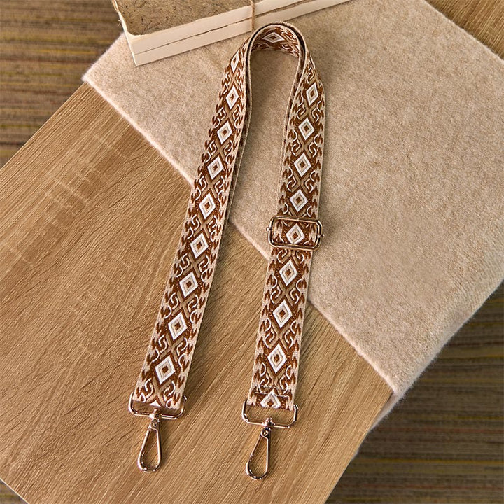 Cinghie di ricambio per borse a tracolla regolabili in jacquard geometrico a righe quadrilatere boho rombo Buddha Stones - image 14