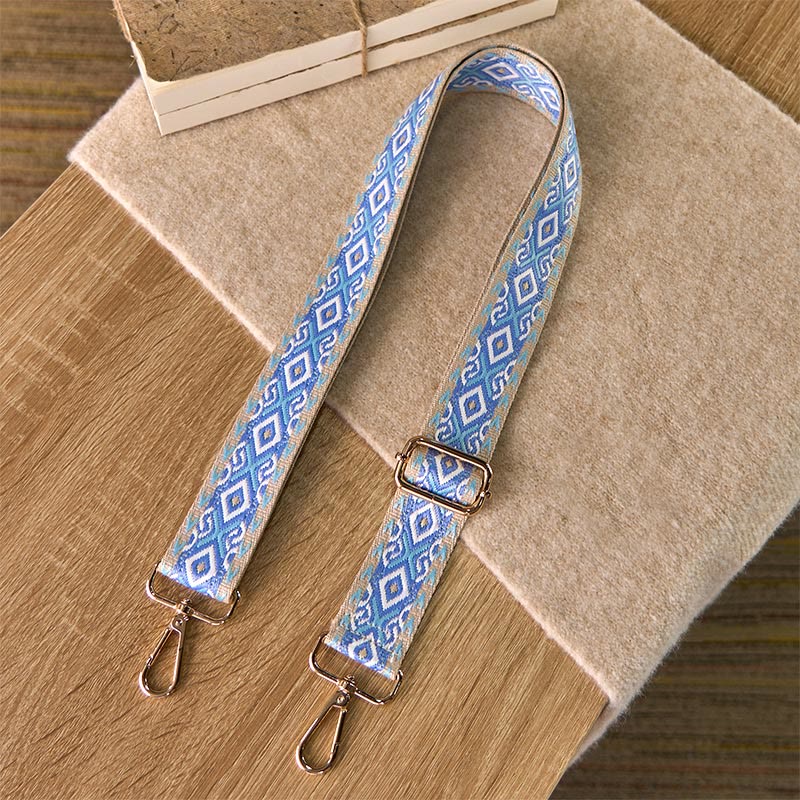 Cinghie di ricambio per borse a tracolla regolabili in jacquard geometrico a righe quadrilatere boho rombo Buddha Stones - image 1