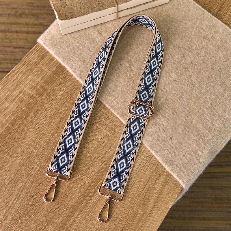 Cinghie di ricambio per borse a tracolla regolabili in jacquard geometrico a righe quadrilatere boho rombo Buddha Stones - image 8
