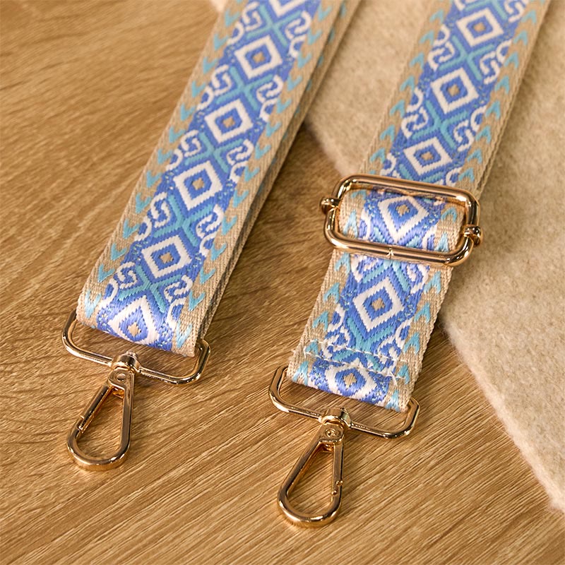 Cinghie di ricambio per borse a tracolla regolabili in jacquard geometrico a righe quadrilatere boho rombo Buddha Stones - image 4
