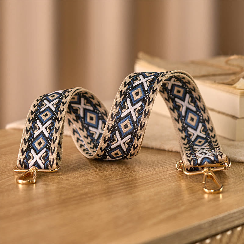 Cinghie di ricambio per borse a tracolla regolabili in jacquard geometrico a righe e rombi boho Buddha Stones - image 2
