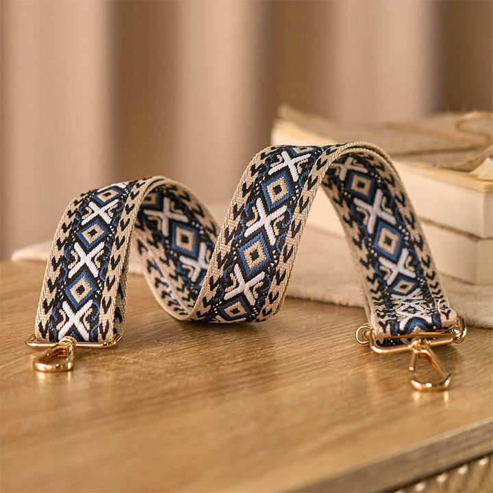 Cinghie di ricambio per borse a tracolla regolabili in jacquard geometrico a righe e rombi boho Buddha Stones - image 2