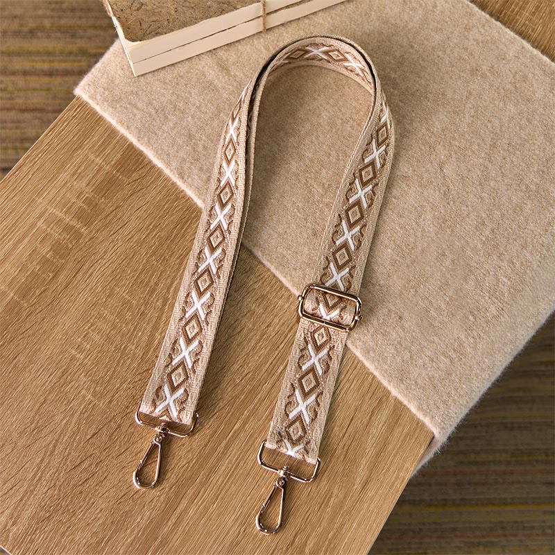 Cinghie di ricambio per borse a tracolla regolabili in jacquard geometrico a righe e rombi boho Buddha Stones - image 8