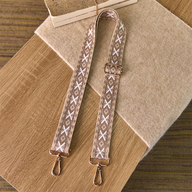 Cinghie di ricambio per borse a tracolla regolabili in jacquard geometrico a righe e rombi boho Buddha Stones - image 6