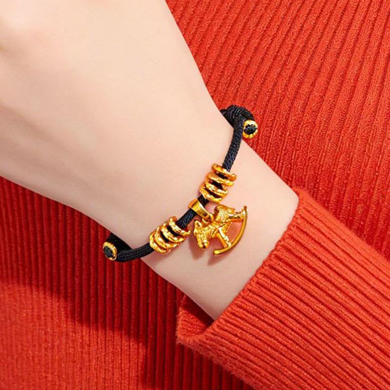 Braccialetto della fede con corda con ciondolo a forma di cerchio di cavallo semplice, motivo: anno del cavallo, Buddha Stones - image 14