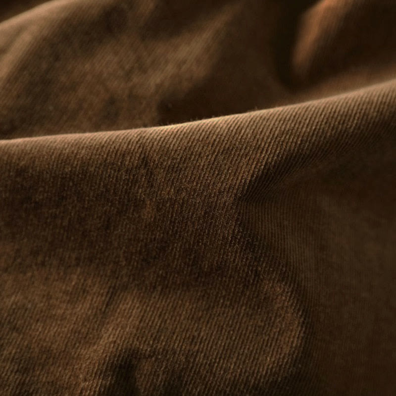 Camicia da donna in cotone a maniche lunghe con colletto rialzato, tasca decorativa e bottoni a tinta unita, Buddha Stones Fall - image 14