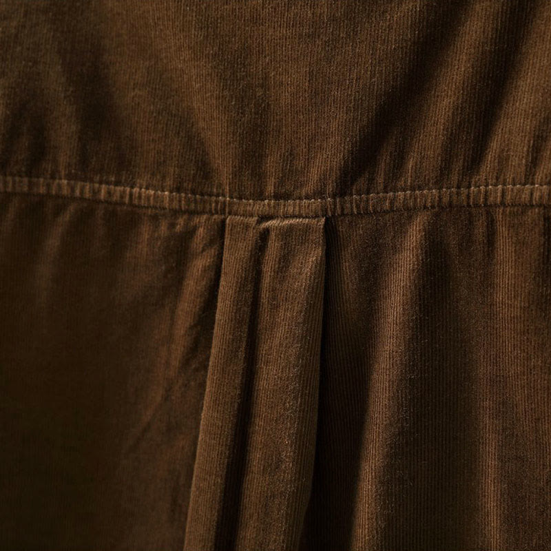 Camicia da donna in cotone a maniche lunghe con colletto rialzato, tasca decorativa e bottoni a tinta unita, Buddha Stones Fall - image 6