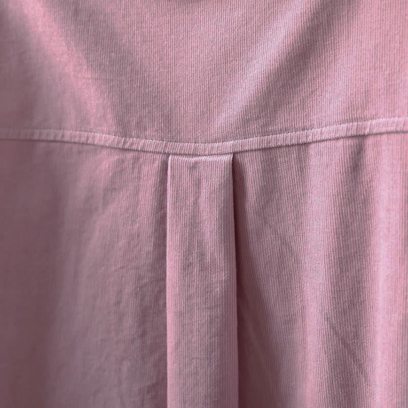 Camicia da donna in cotone a maniche lunghe con colletto rialzato, tasca decorativa e bottoni a tinta unita, Buddha Stones Fall - image 24