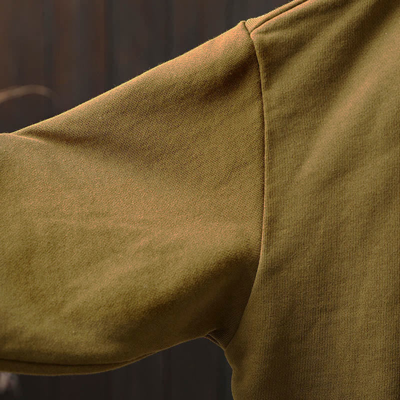 Camicia da donna in cotone con scollo rotondo, maniche lunghe e bottoni , Buddha Stones Fall Solid - image 15