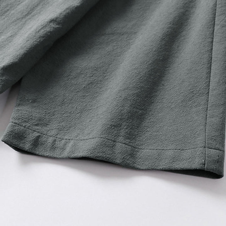 Kimono da uomo in cotone e lino con maniche a tre quarti, motivo Buddha Stones, con lacci semplici - image 7