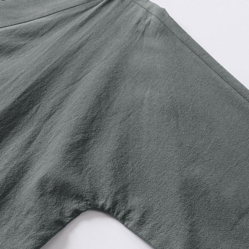 Kimono da uomo in cotone e lino con maniche a tre quarti, motivo Buddha Stones, con lacci semplici - image 6