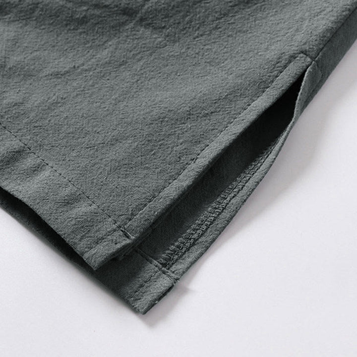 Kimono da uomo in cotone e lino con maniche a tre quarti, motivo Buddha Stones, con lacci semplici - image 5