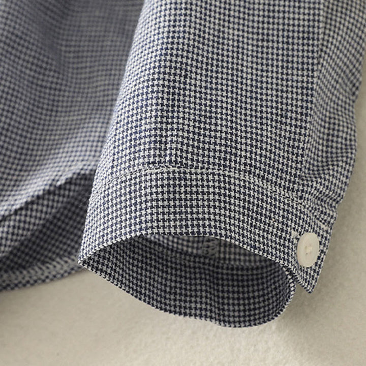 Camicia da donna a maniche lunghe con colletto rialzato, bottoni, ricamo a quadri con gatto e gattino, motivo Buddha Stones Fall - image 3