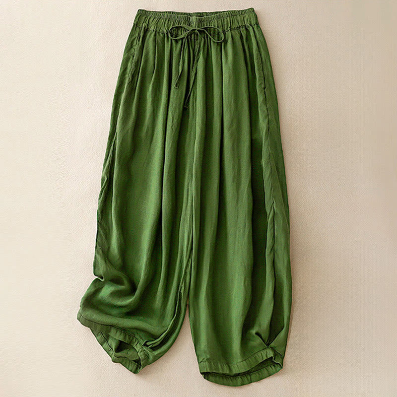Pantaloni capri corti harem da donna con elastico in vita e tasche, modello estivo Buddha Stones. - Verde mare - US8-10, UK/AU12-14, EU40-42 (2XL) - image 27