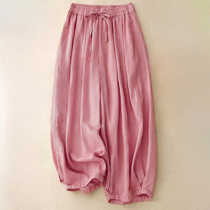 Pantaloni capri corti harem da donna con elastico in vita e tasche, modello estivo Buddha Stones. - Rosa - US8-10, UK/AU12-14, EU40-42 (2XL) - image 18
