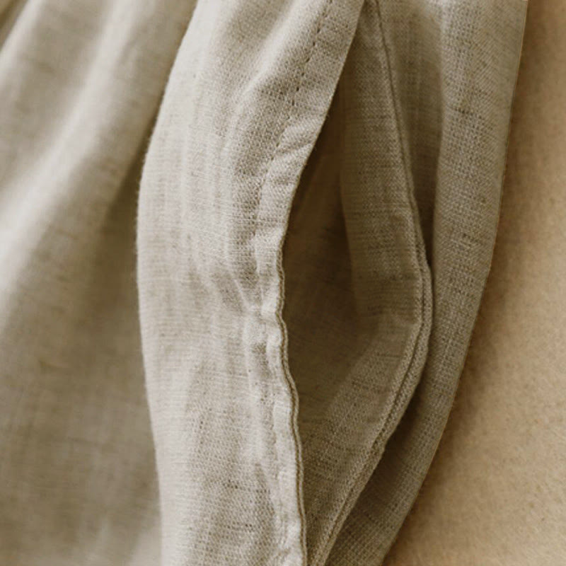 Pantaloni capri corti harem da donna con elastico in vita e tasche, modello estivo Buddha Stones. - image 3