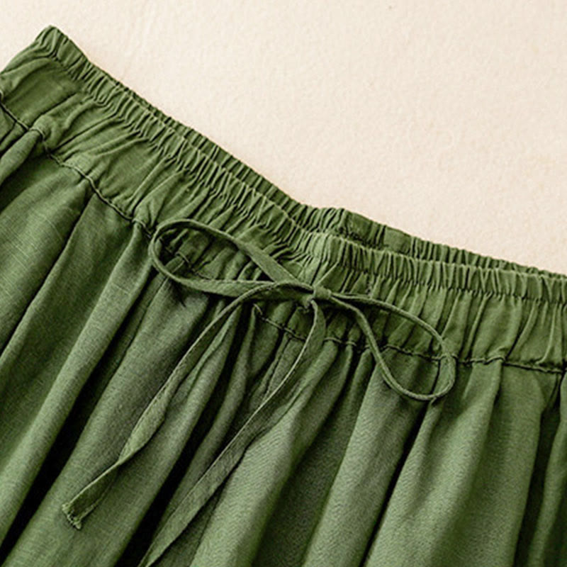 Pantaloni capri corti harem da donna con elastico in vita e tasche, modello estivo Buddha Stones. - image 28