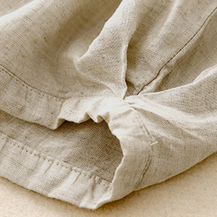 Pantaloni capri corti harem da donna con elastico in vita e tasche, modello estivo Buddha Stones. - image 8