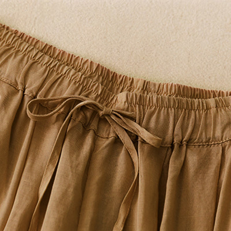 Pantaloni capri corti harem da donna con elastico in vita e tasche, modello estivo Buddha Stones. - image 23