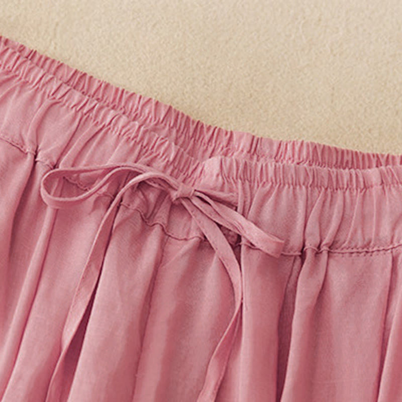 Pantaloni capri corti harem da donna con elastico in vita e tasche, modello estivo Buddha Stones. - image 19