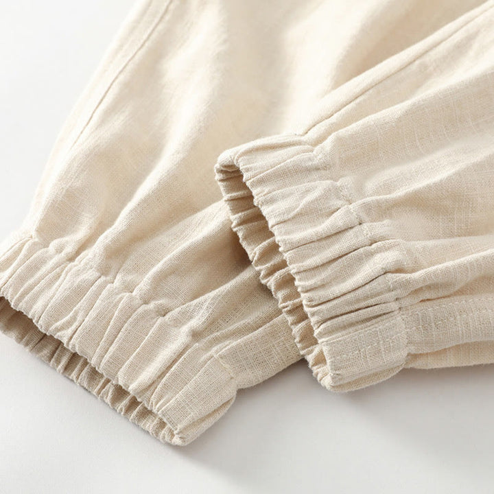 Pantaloni da uomo affusolati con tasche, lunghezza alla caviglia, in lino, cotone e ramiè estivo Buddha Stones - image 9