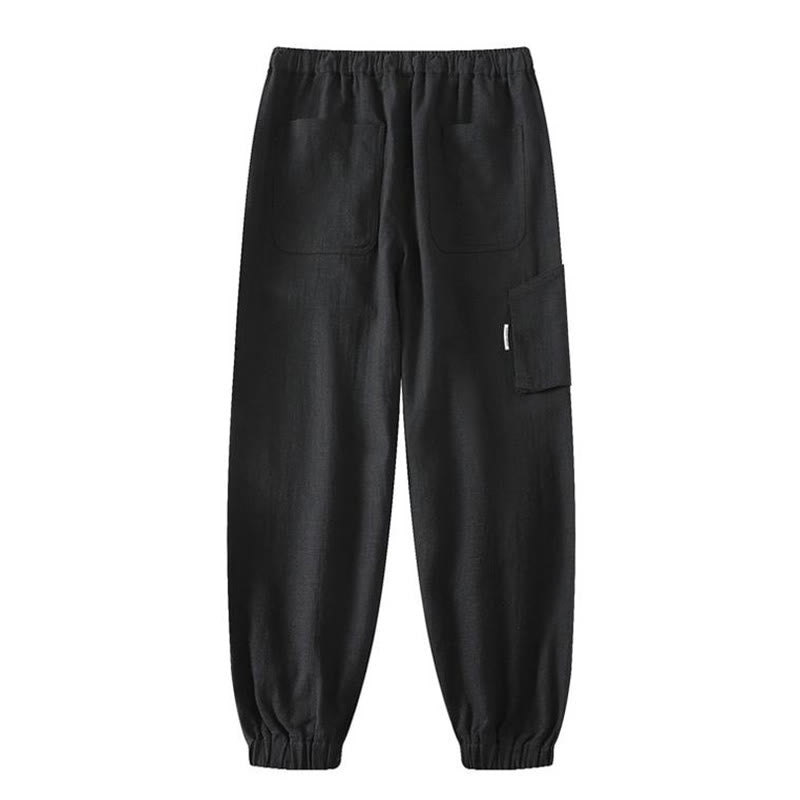 Pantaloni da uomo affusolati con tasche, lunghezza alla caviglia, in lino, cotone e ramiè estivo Buddha Stones - image 14