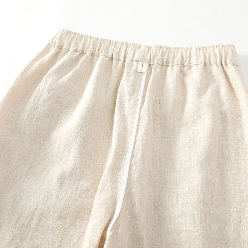 Pantaloni da uomo affusolati con tasche, lunghezza alla caviglia, in lino, cotone e ramiè estivo Buddha Stones - image 8