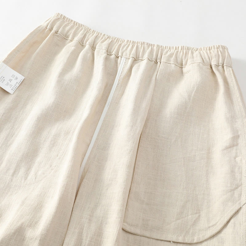 Pantaloni da uomo affusolati con tasche, lunghezza alla caviglia, in lino, cotone e ramiè estivo Buddha Stones - image 7