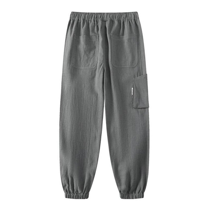 Pantaloni da uomo affusolati con tasche, lunghezza alla caviglia, in lino, cotone e ramiè estivo Buddha Stones - image 12