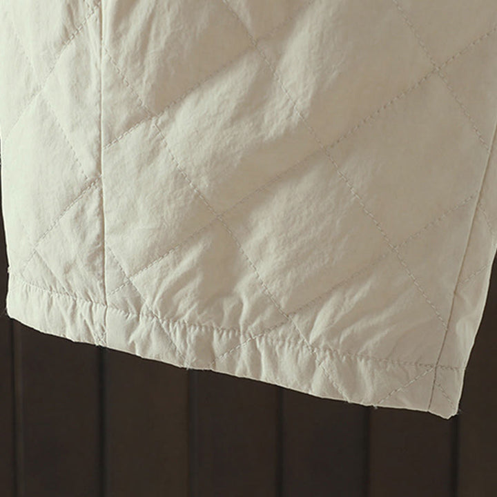 Pantaloni da donna spessi in cotone e poliestere con motivo a rombi Buddha Stones, con tasche - image 9